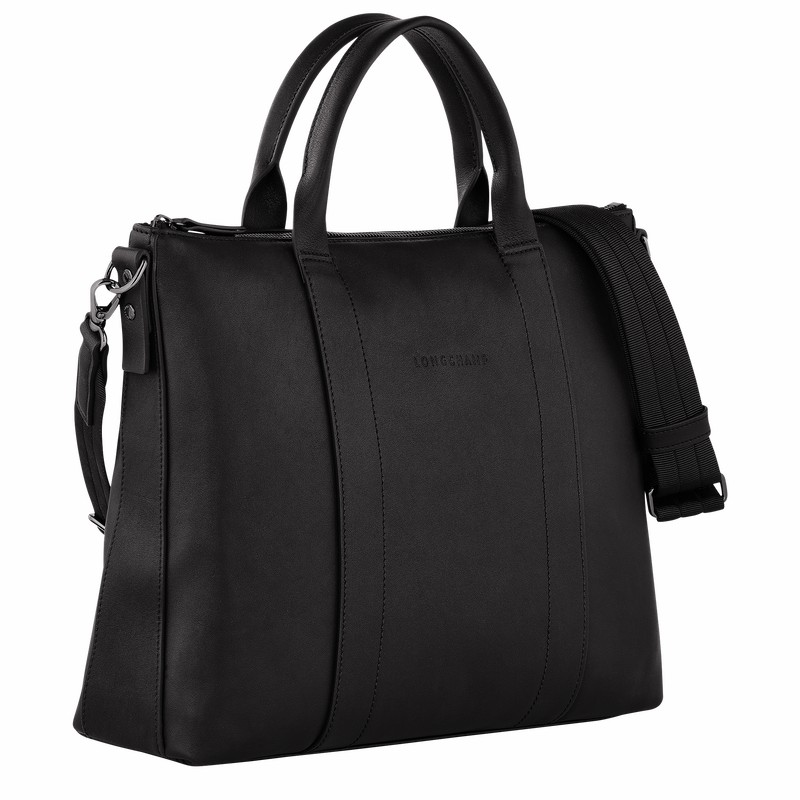 Longchamp 3D Kadın Evrak Çantası Siyah Türkiye | 10237HCV001