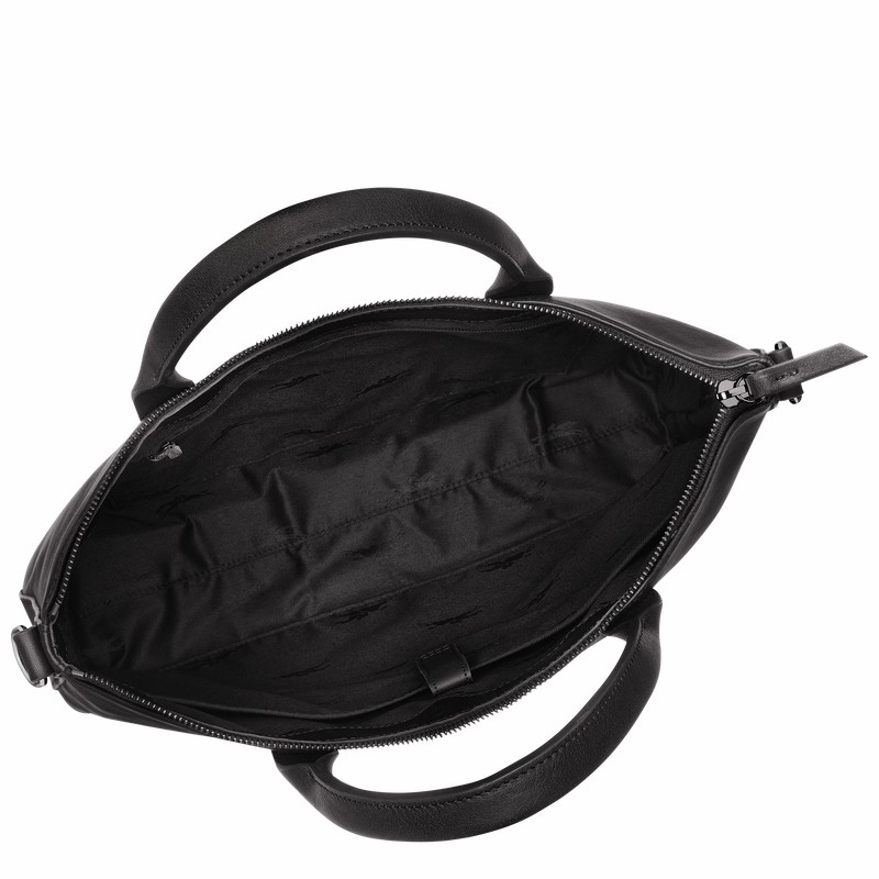 Longchamp 3D Kadın Evrak Çantası Siyah Türkiye | 10237HCV001