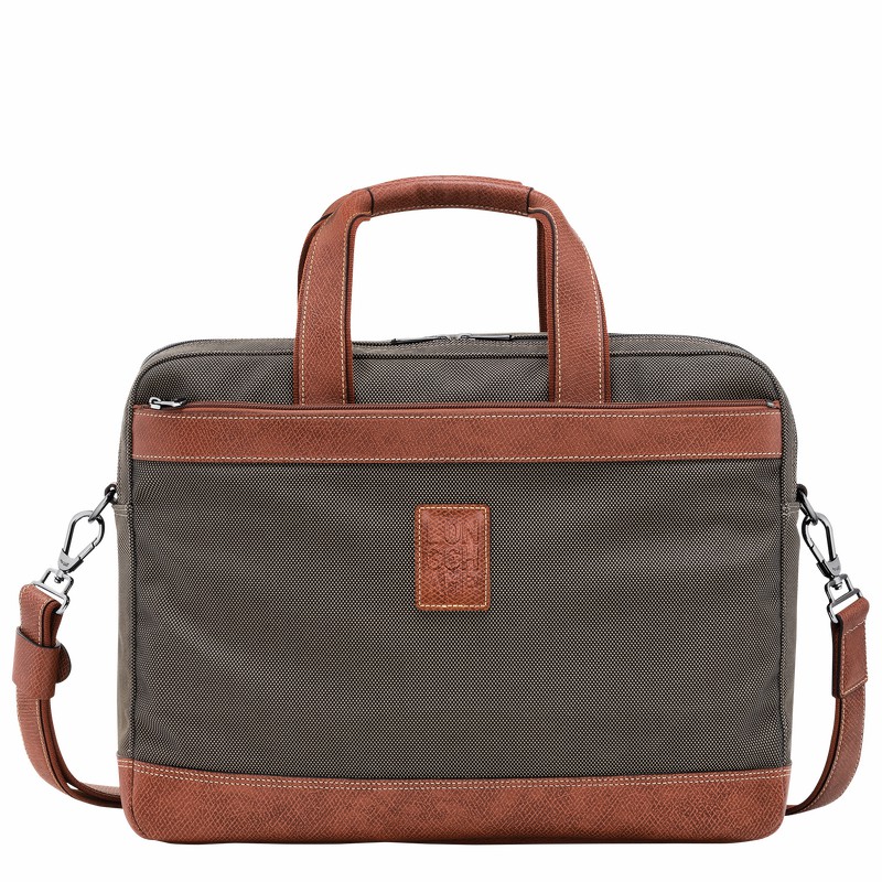 Longchamp Boxford L Erkek Evrak Çantası Kahverengi Türkiye | L1487080042