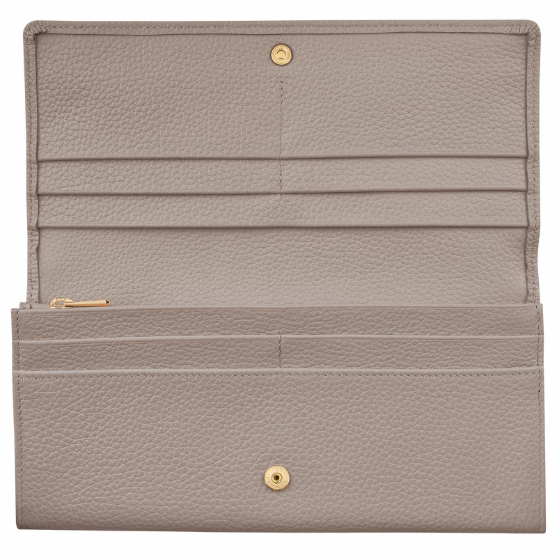 Longchamp Le FOULONNÉ Continental Kadın Cüzdan Gri Türkiye | L3044021P55