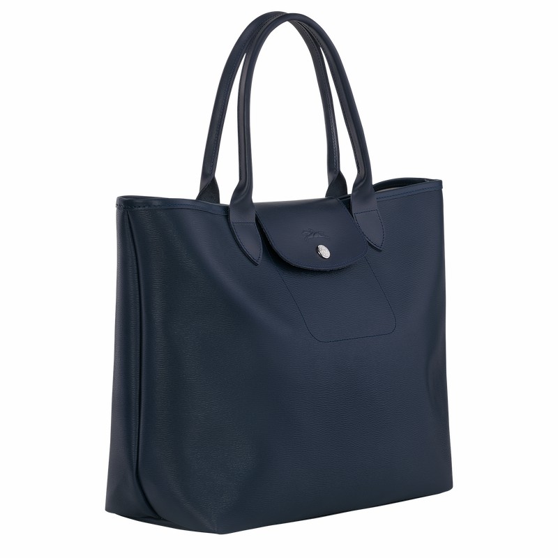 Longchamp Le Pliage City L Kadın Tote Çanta Lacivert Türkiye | 10182HYQ556
