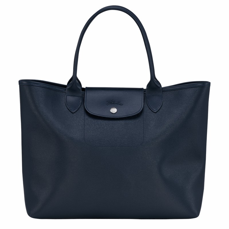 Longchamp Le Pliage City L Kadın Tote Çanta Lacivert Türkiye | 10182HYQ556