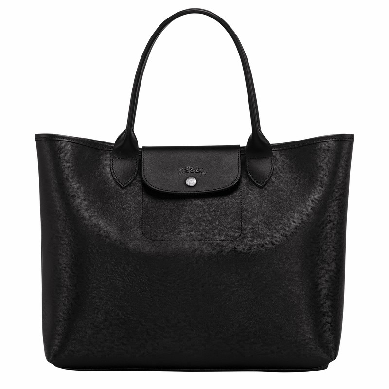 Longchamp Le Pliage City L Kadın Tote Çanta Siyah Türkiye | 10182HYQ001
