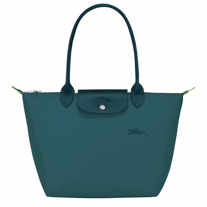 Longchamp Le Pliage Green M Kadın Tote Çanta Tavuskuşu Türkiye | L2605919P89