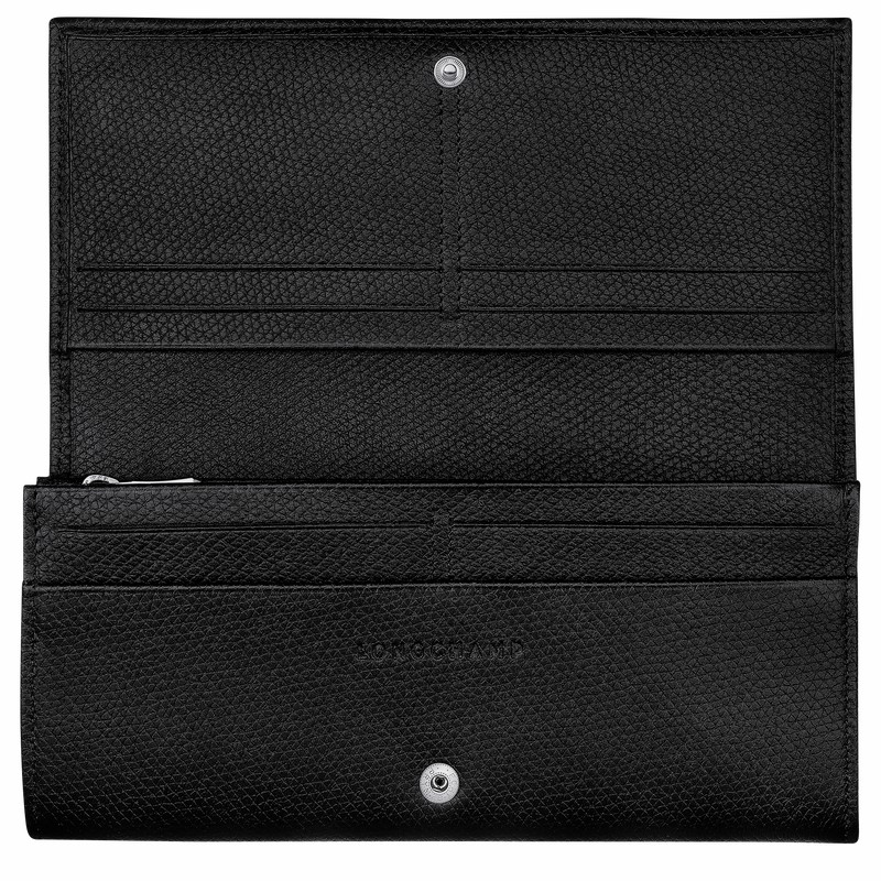 Longchamp Le Roseau Flap Kadın Cüzdan Siyah Türkiye | L3044HFP001